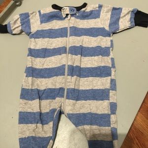 EUC Sleep and Play Newborn pajama - Blue/Gray stripe - Gerber